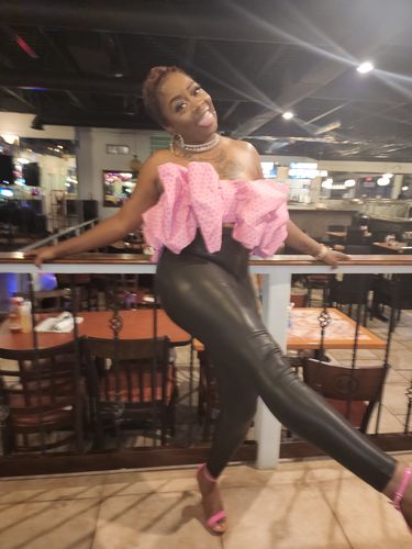 Customer photo review of Letter Print Sweet Bowknot Crop Vest