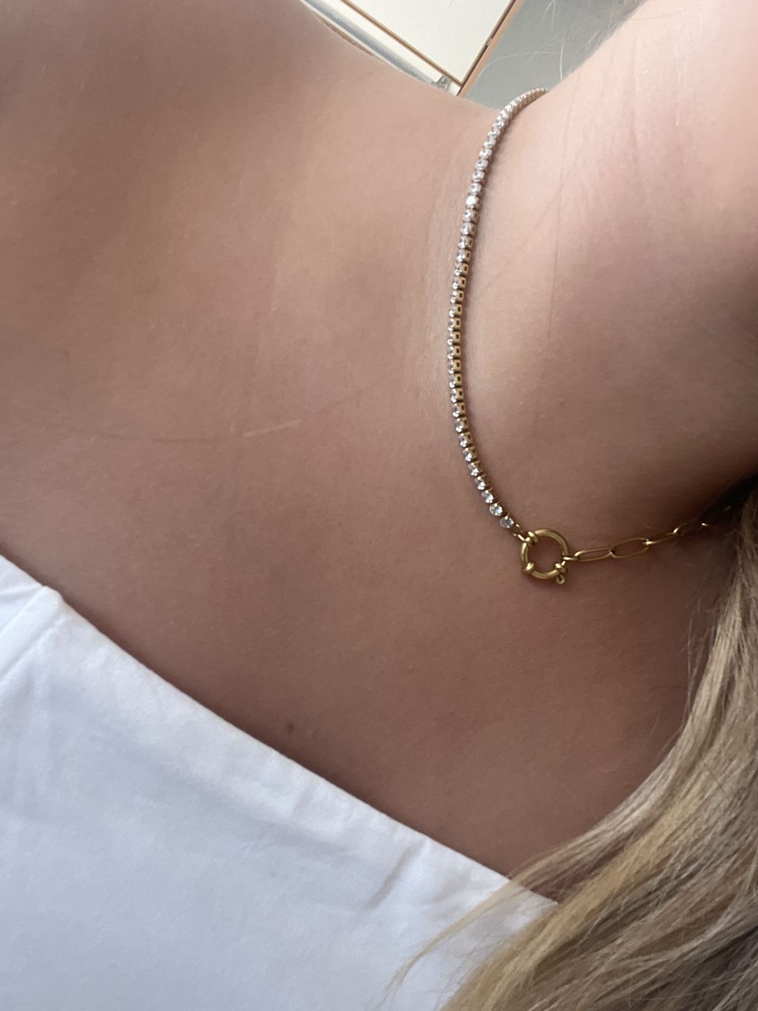 Customer photo review of Tennis Chain Kette | 18K vergoldet