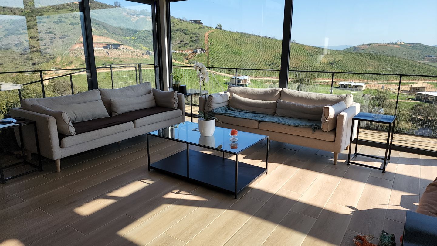 Customer photo review of Mesa de centro Rectangular 120 NEGRA dos niveles GLASS