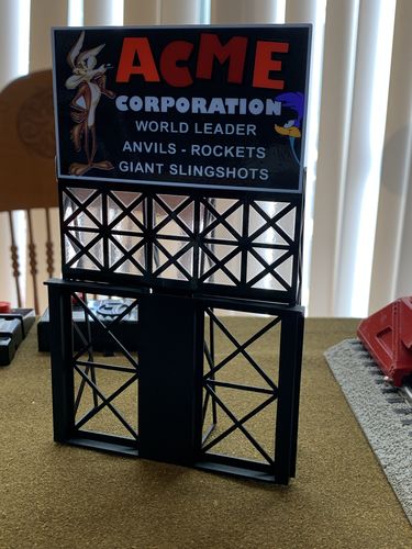 Customer photo review of Miller Engineering Animation MIE883751 Acme Billboard, Large, HO and O Scales