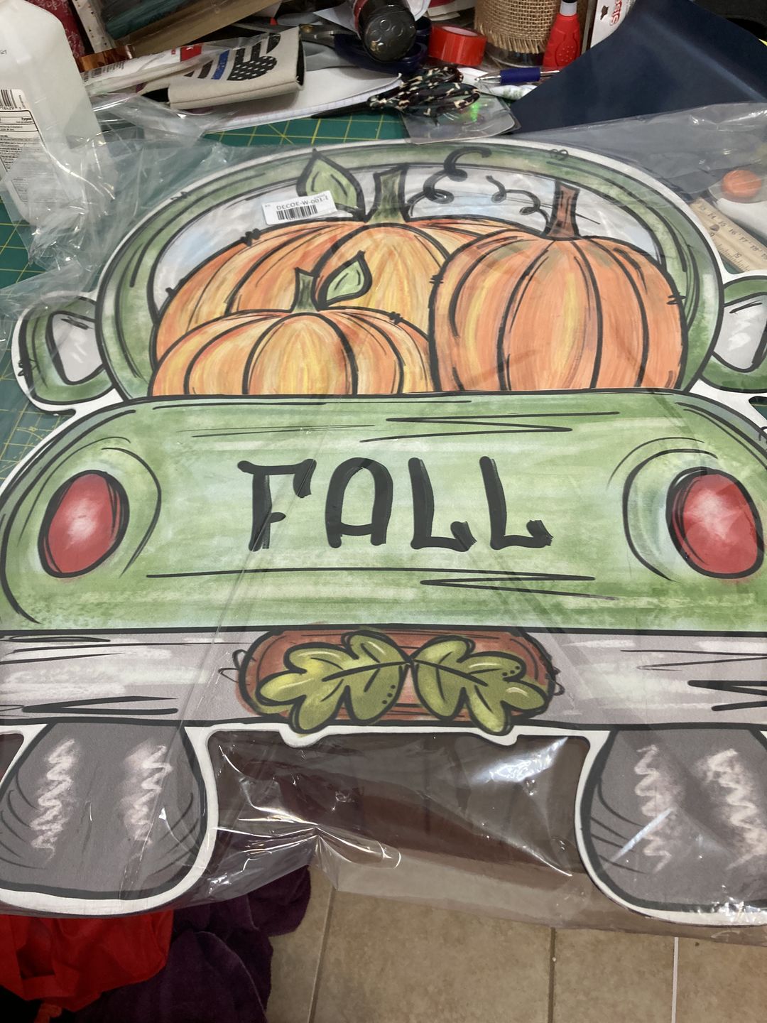 Customer photo review of Fall Truck with Pumpkins, wood sign, DECOE-W-001