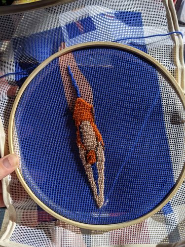 Customer photo review of Diver Needlepoint Kit