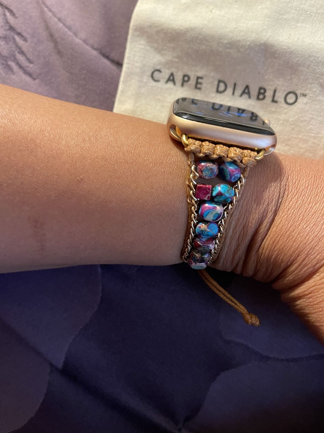 Customer photo review of Moonlight Jasper Apple Watch Strap