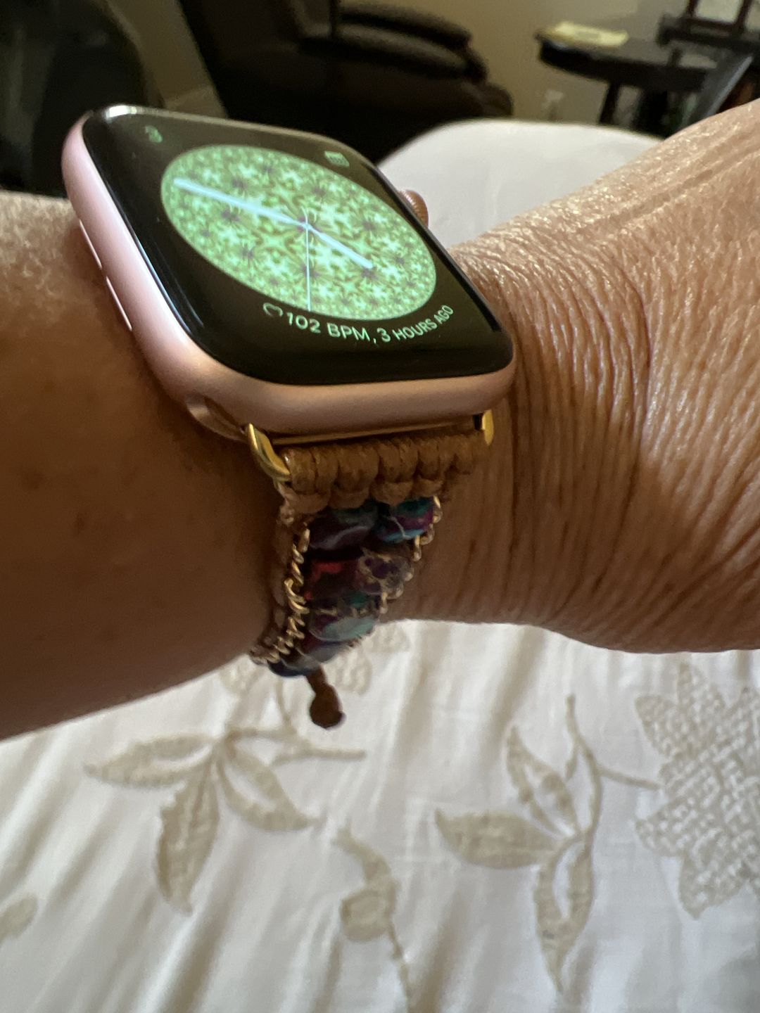 Customer photo review of Moonlight Jasper Apple Watch Strap