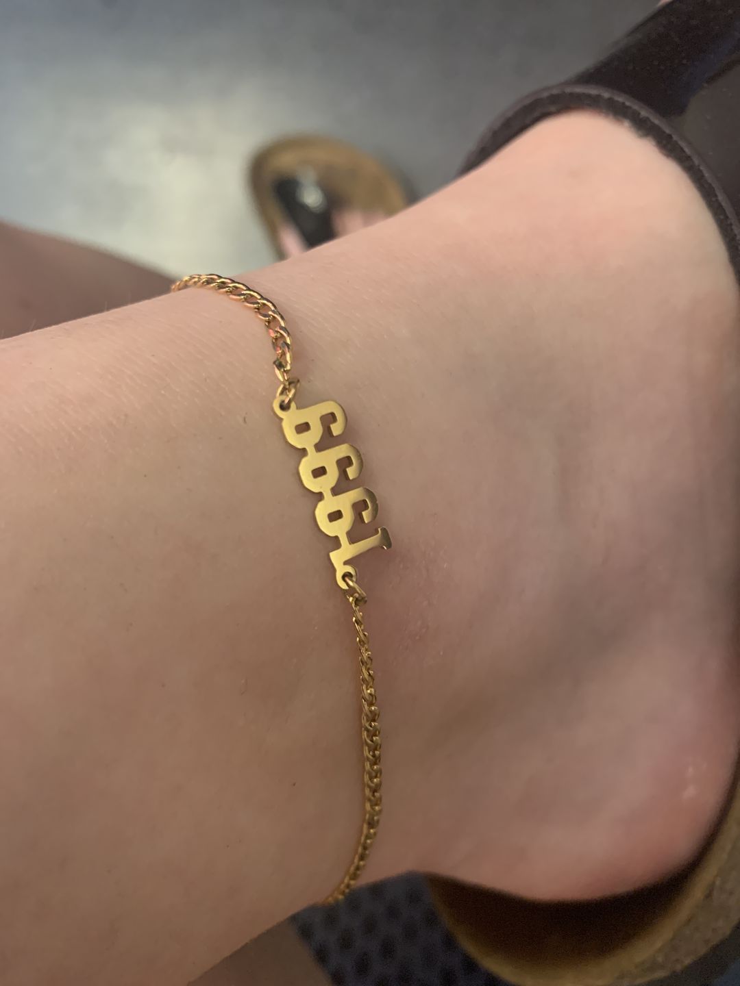 Customer photo review of Year Fußkette | 18K vergoldet