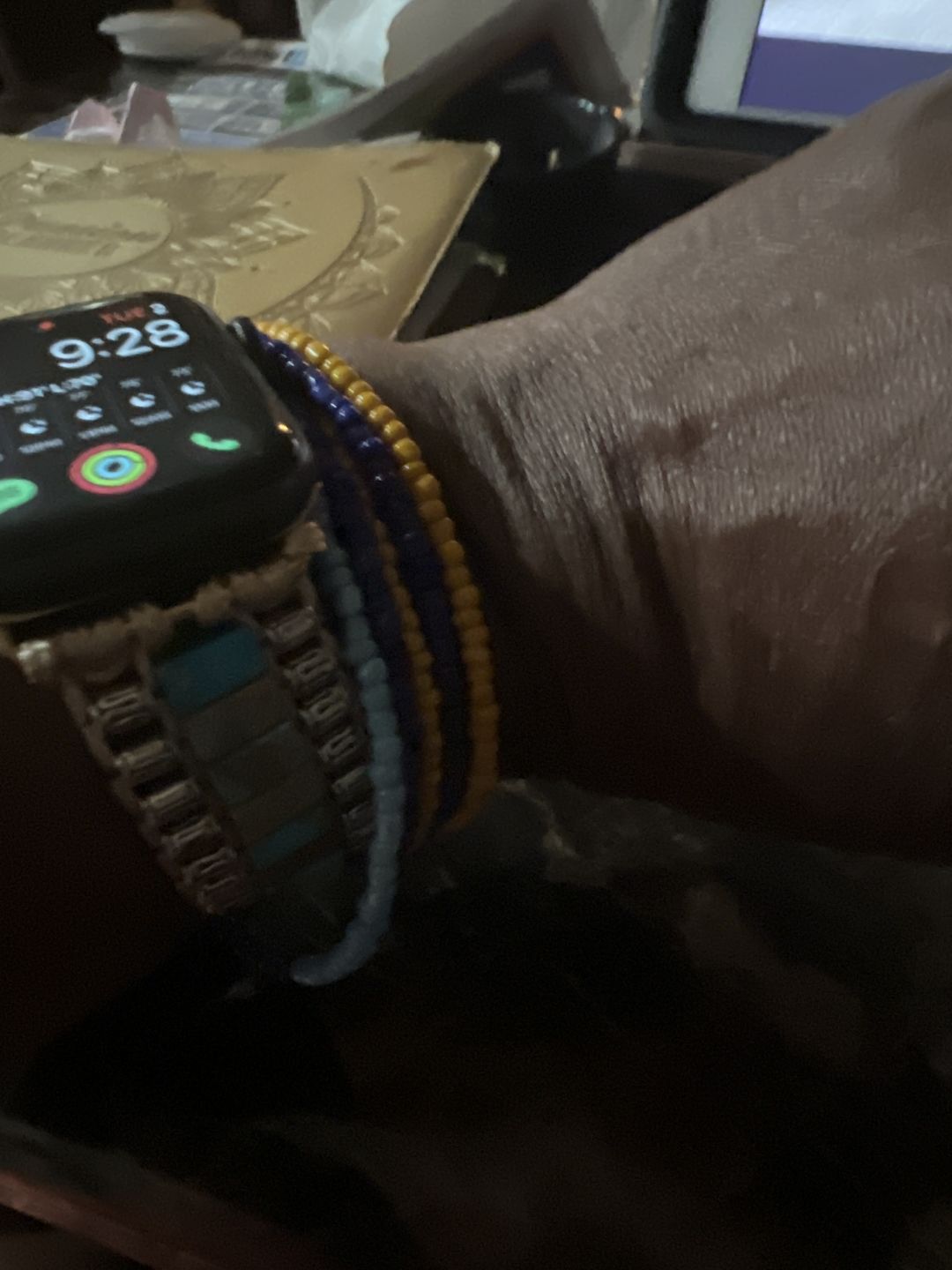 Customer photo review of Divine Ivory Turquoise Apple Watch Strap