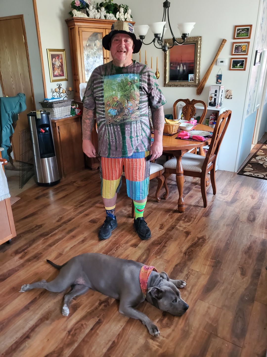 Customer photo review of Tie Dye Gnome Grown Herb T Shirt