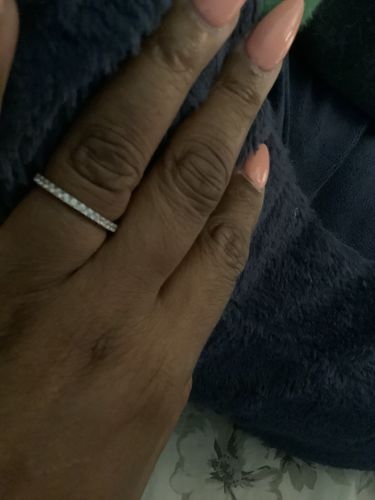 Customer photo review of Pave CZ Eternity Ring in Sterling Silver
