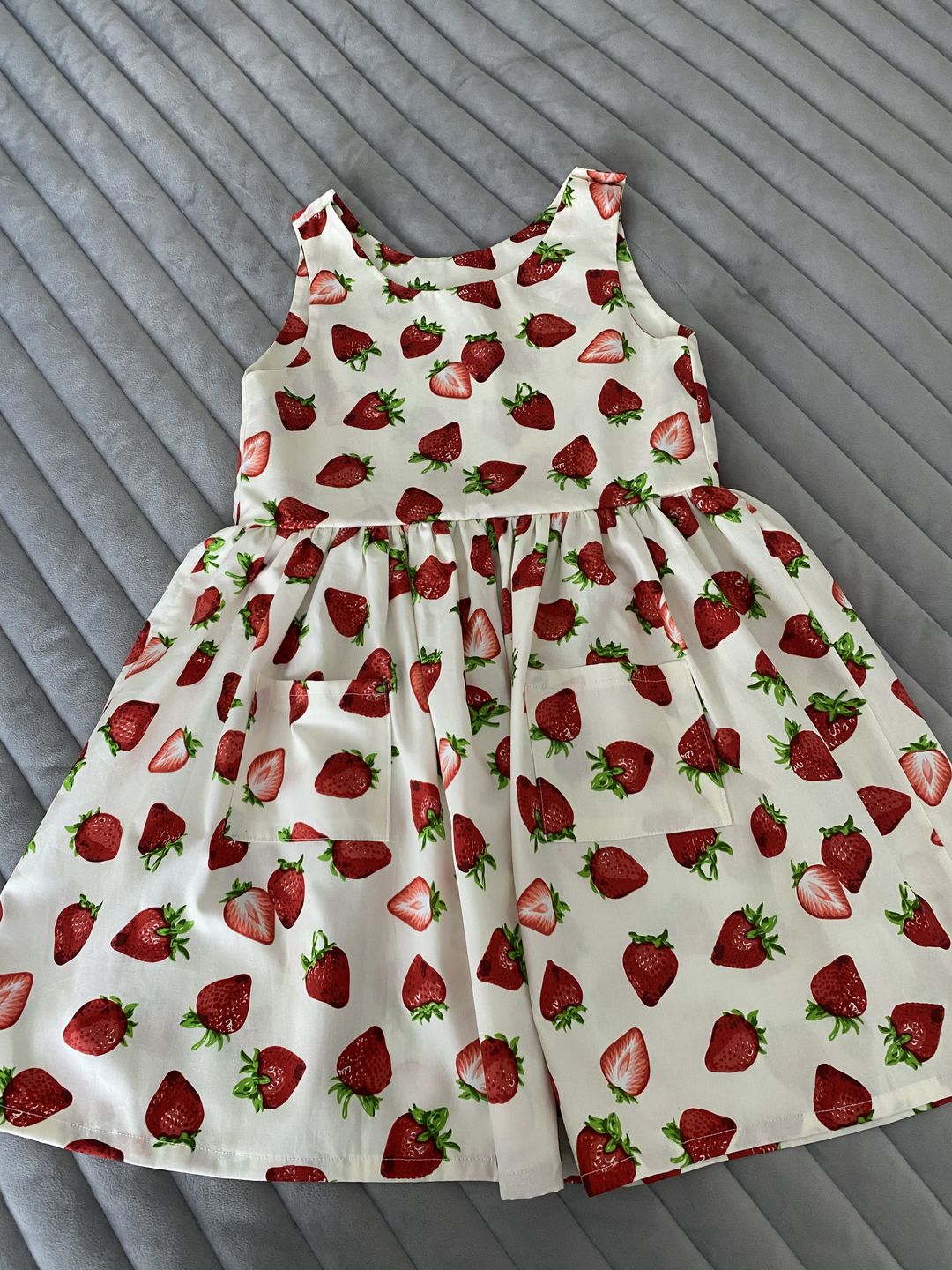Customer photo review of Strawberry Rose & Hubble Cotton Poplin Fabric