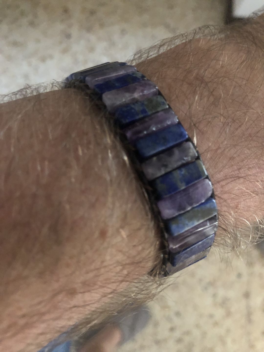 Customer photo review of Bracelet lapis Lazuli et Améthyste