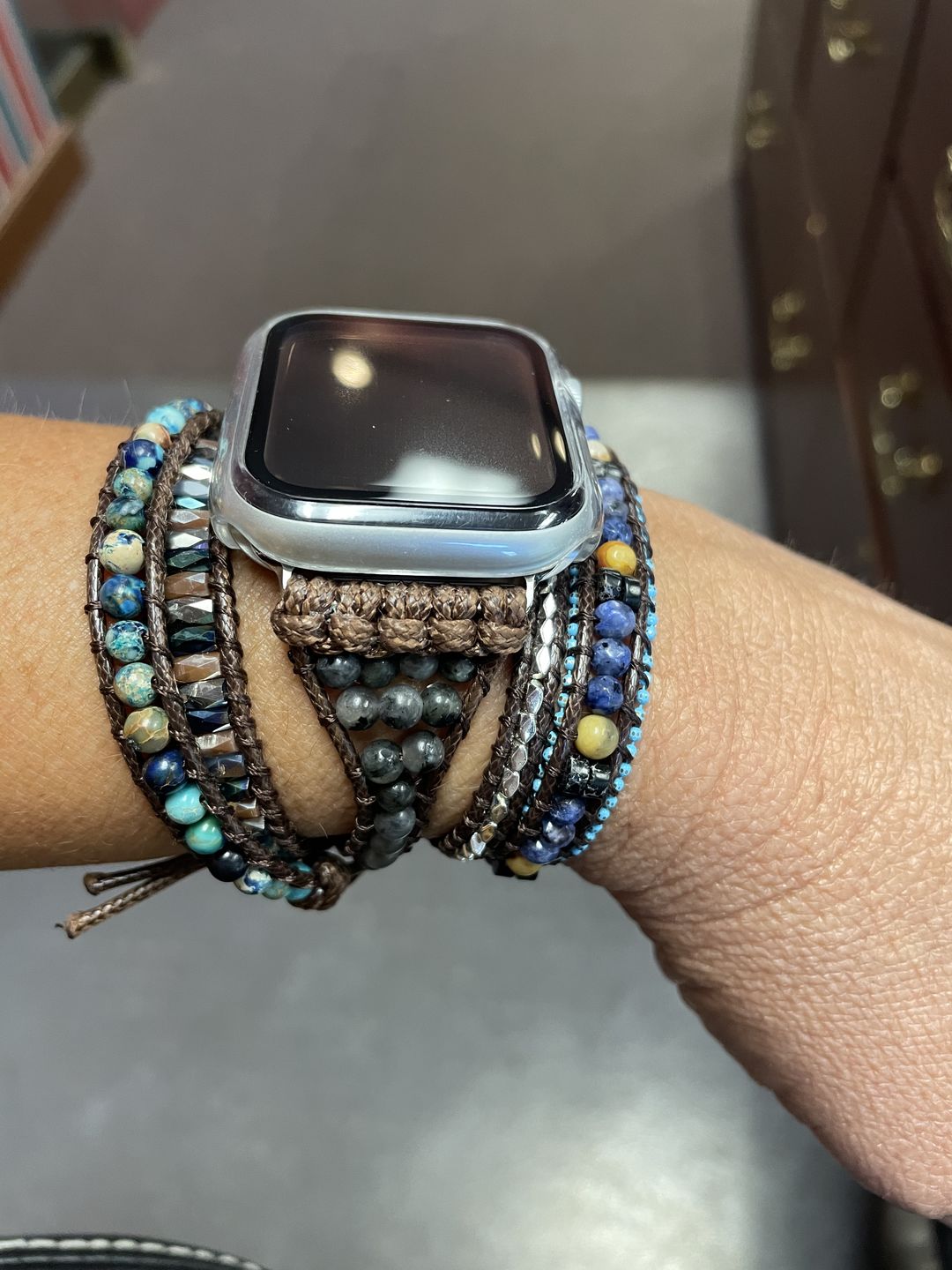 Customer photo review of Serene Ocean Apple Watch Strap