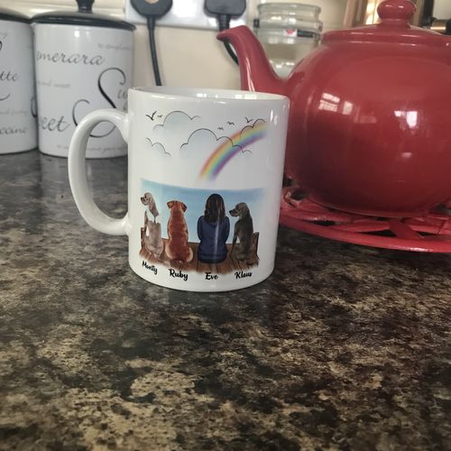 Customer photo review of Girl & Dogs - Life is better with a dog Personalised Mug