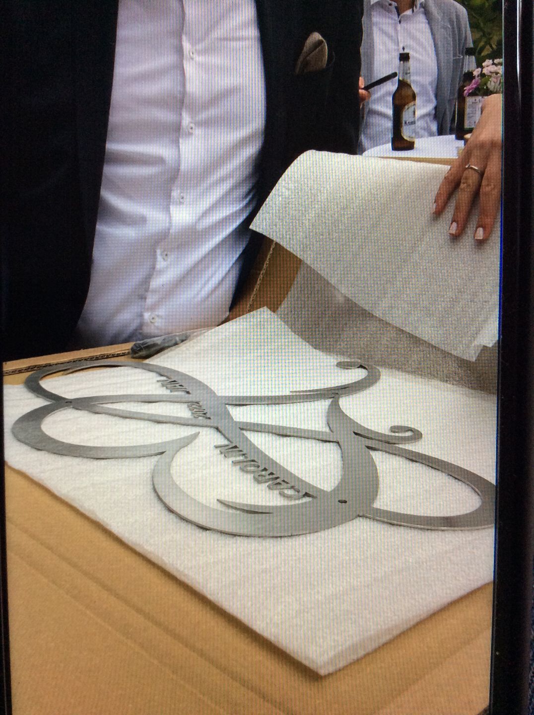 Customer photo review of Infinity Herz mit Wunschtext aus edlem Stahl (personalisierbar)