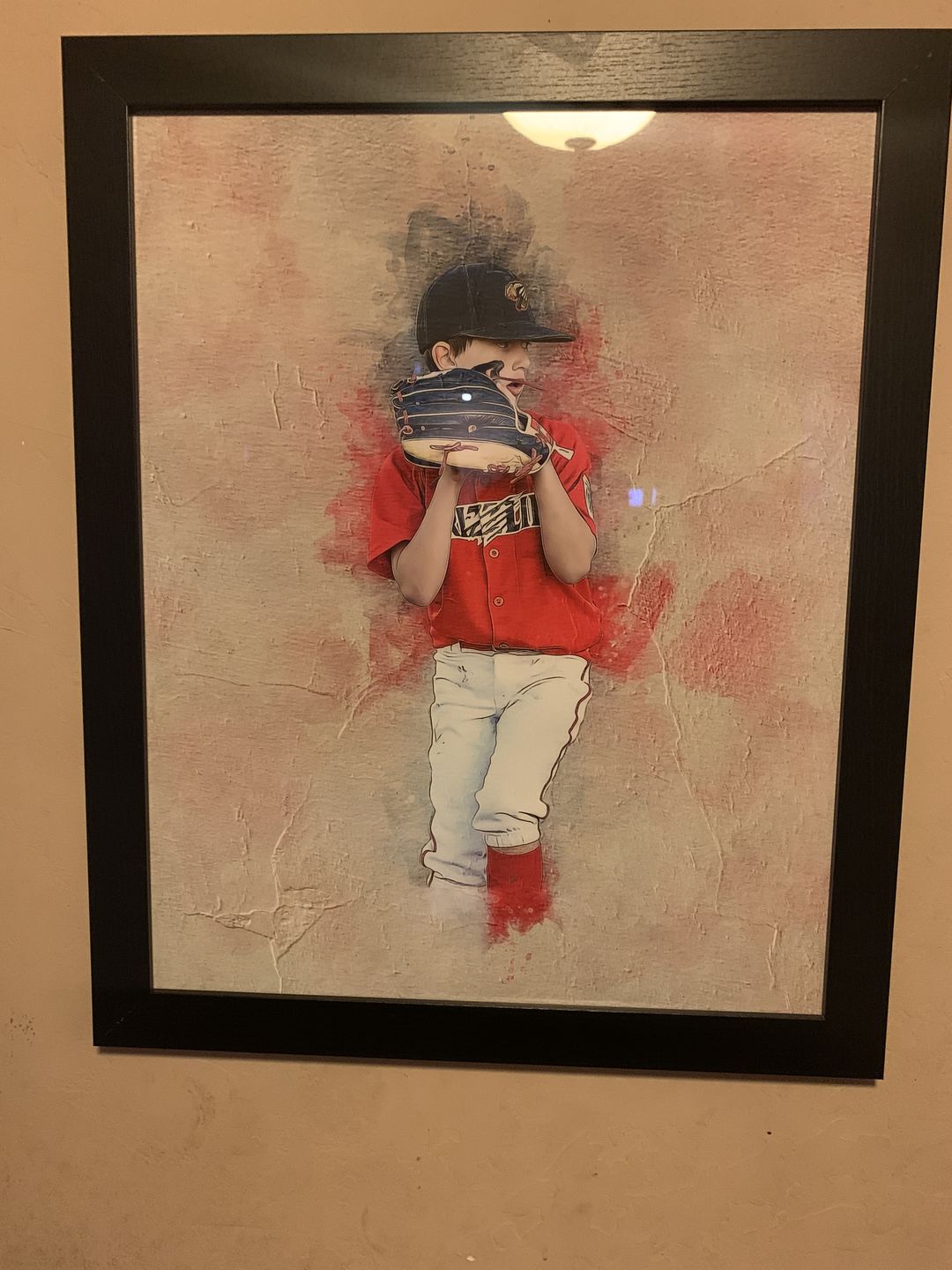 Customer photo review of Personalized baseball photo Painting