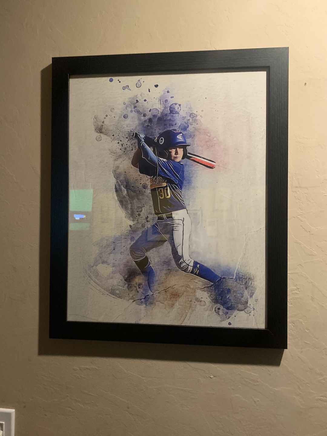 Customer photo review of Personalized baseball photo Painting