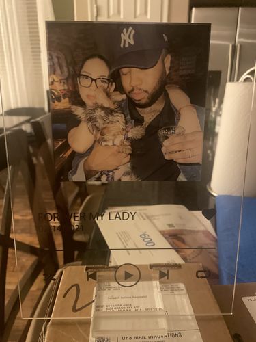 Customer photo review of Custom Song Plaque - The Best Anniversary Gift for Couples