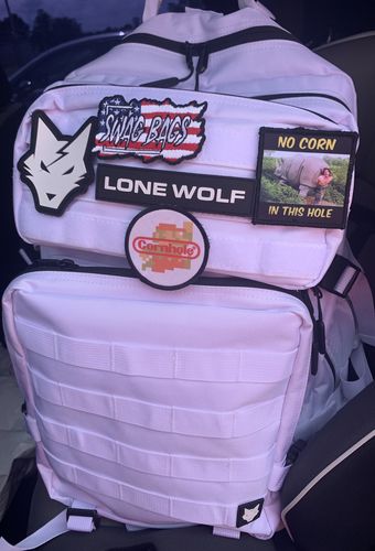 Customer photo review of Gen 3 White 45L Backpack