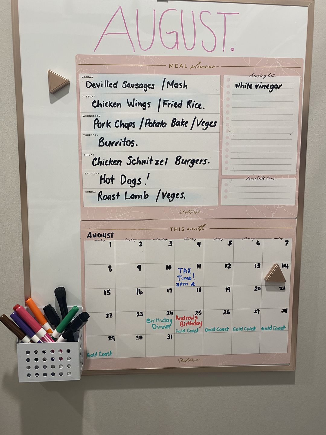 Customer photo review of NEW Blush Magnet Planner Set