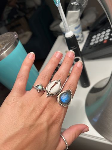 Customer photo review of Teardrop Labradorite Ring Sterling Silver