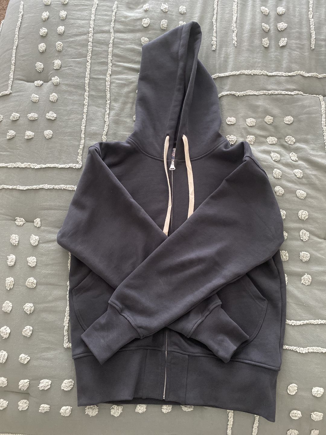 Customer photo review of 17.5 oz Terry Cloth Full-Zip Hoodie - Black