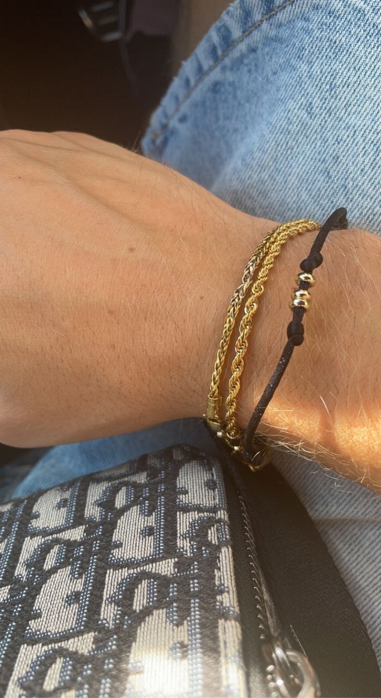 Customer photo review of CLEAN ROPE BRACELET. - 3MM 18K GOLD