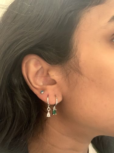 Customer photo review of Zara Emerald Earrings
