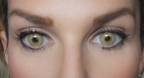 Customer photo review of Cosplay Anime Blue Prescription Colored Contact Lenses