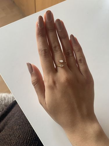 Customer photo review of Moonstone Teardrop Ring (Gold)