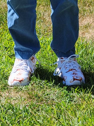 Customer photo review of Cute Teddy Bear Pattern Print White Athletic Shoes