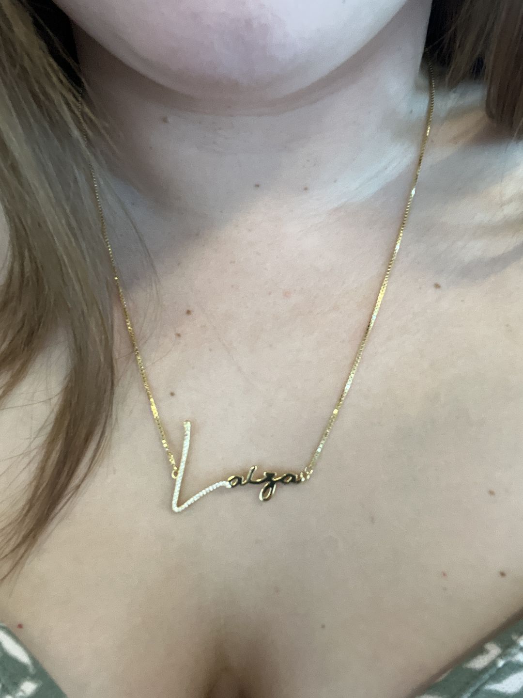 Customer photo review of Signature Custom Name Necklace