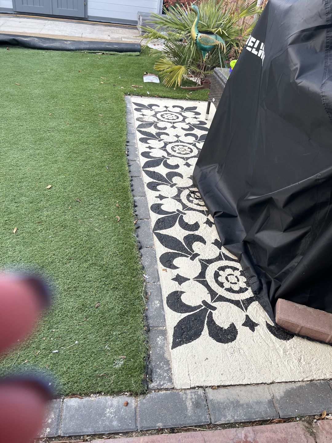 Customer photo review of Cambridge Patio Stencil - Square Slabs