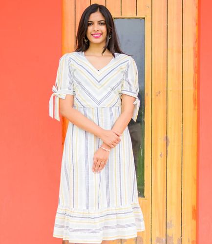 Customer photo review of Multi Color Stripes Maxi