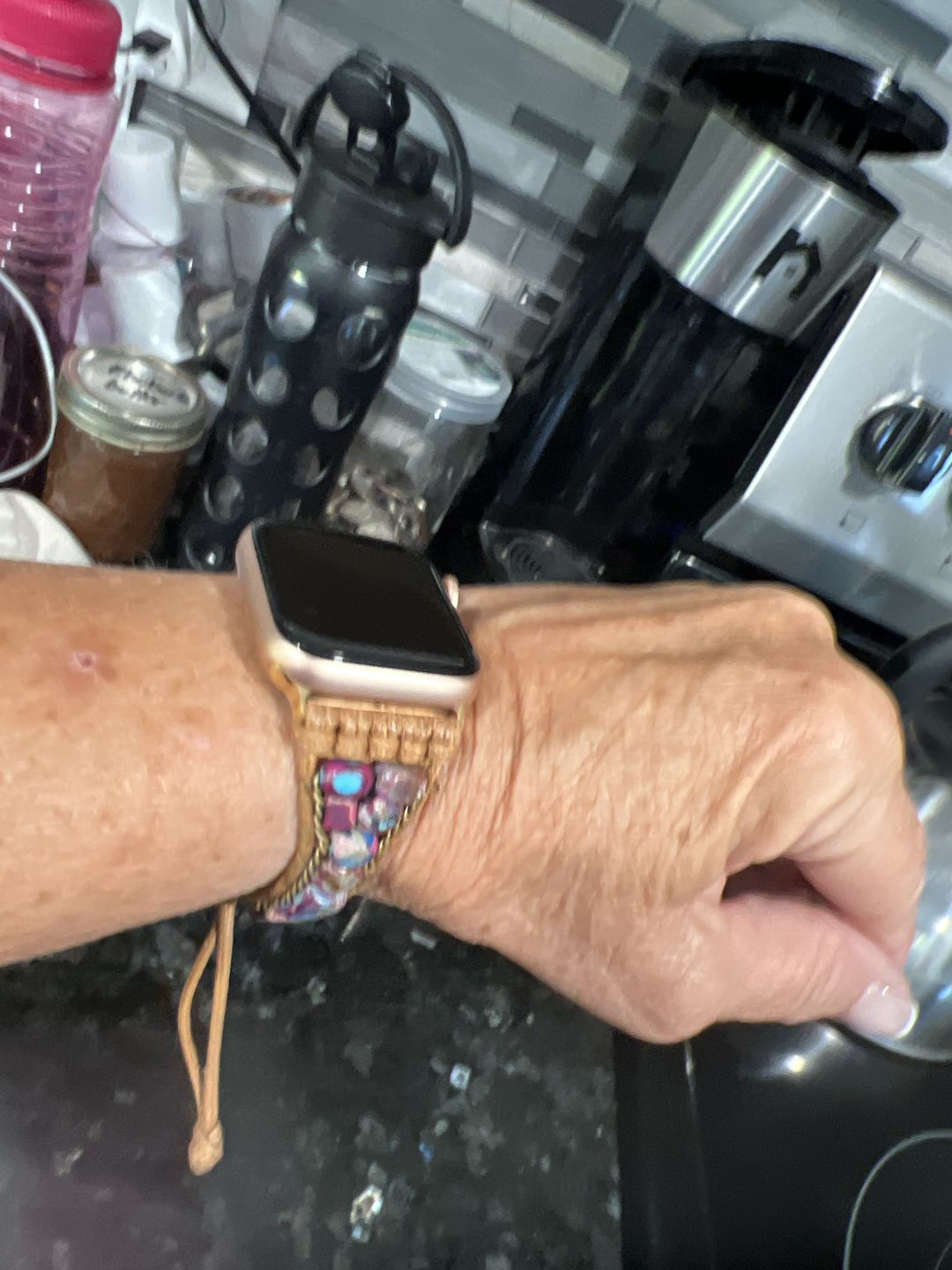 Customer photo review of Moonlight Jasper Apple Watch Strap