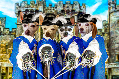 Customer photo review of '3 Musketeers' Personalized 3 Pet Poster