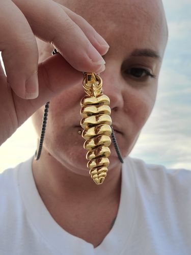 Customer photo review of Gold Vermeil Rattlesnake Tail Pendant