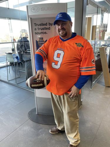 Customer photo review of The Waterboy Adam Sandler 'Bobby Boucher' Football Jersey