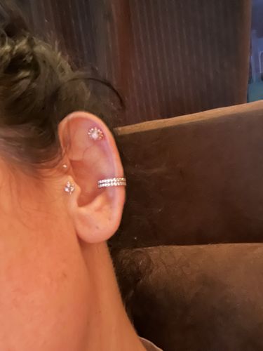 Customer photo review of Double Crystal Paved Hoop