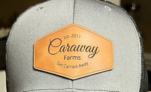 Customer photo review of Custom Leather Patch Trucker Hat - Richardson 112