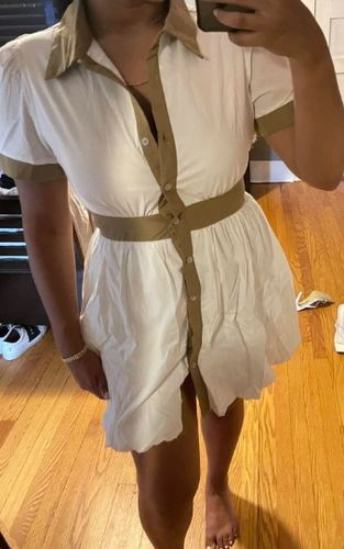 Customer photo review of Hit Color Patchwork Cute Mini Dress