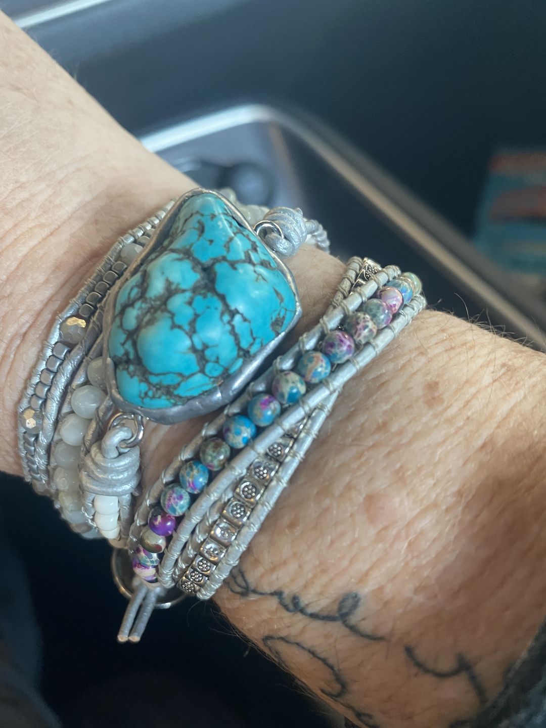 Customer photo review of The Turquoise Protection Wrap Bracelet