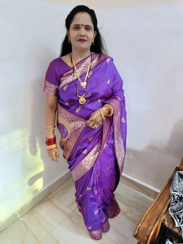 Customer photo review of FRENCH VIOLET KANJIVARAM SILK SAREE