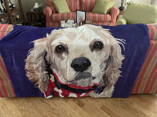 Customer photo review of Custom Pet Fleece Blanket