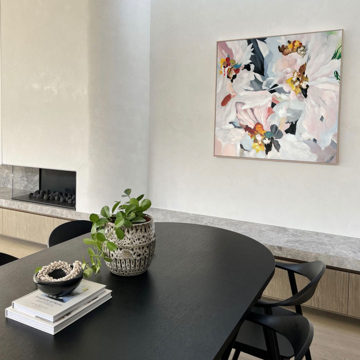 Customer photo review of IMPRESSIONISM FLORAL PAINTING, PINK FLOWER PAINTING, HAND-PAINTED CANVAS