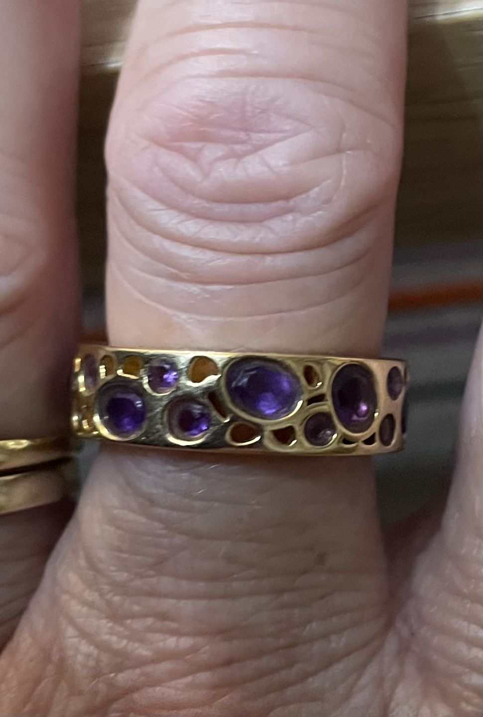 Customer photo review of Amethyst Lattice Band Ring