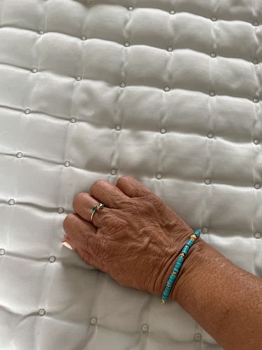 Customer photo review of Turquoise Gemstone Bead Bracelet