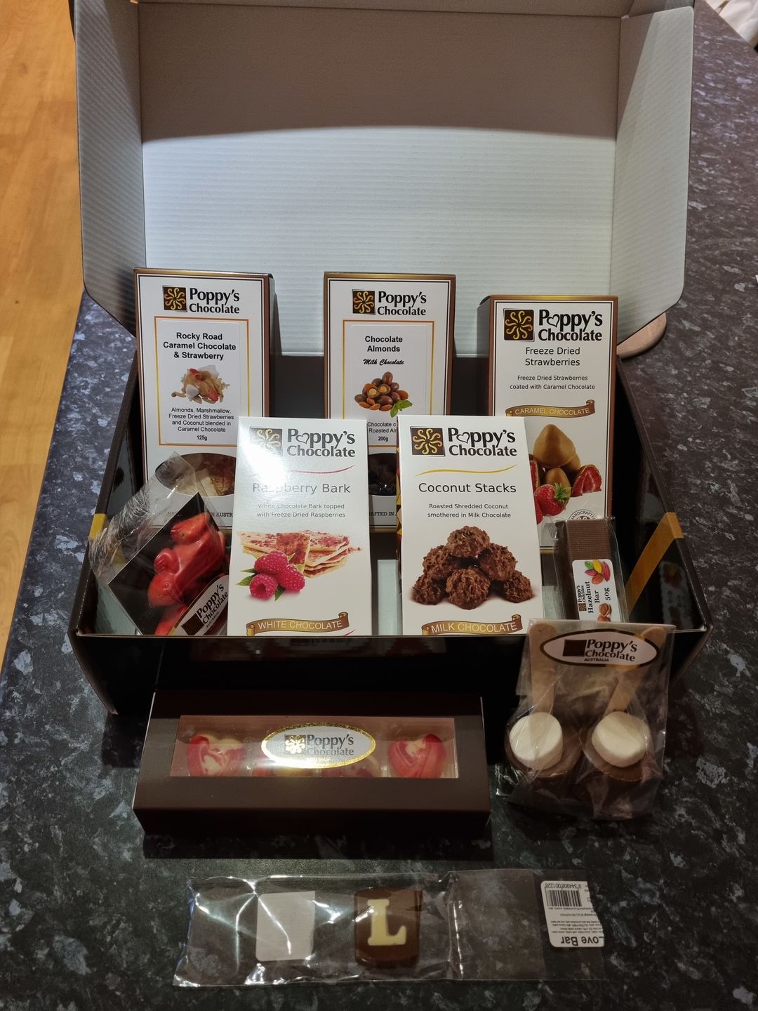 Customer photo review of I Love you more than Chocolate Hamper