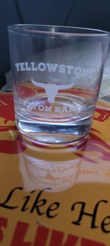 Customer photo review of Yellowstone Dutton Ranch Bozeman Montana - Old Fashioned Whiskey Rocks Bourbon Glass