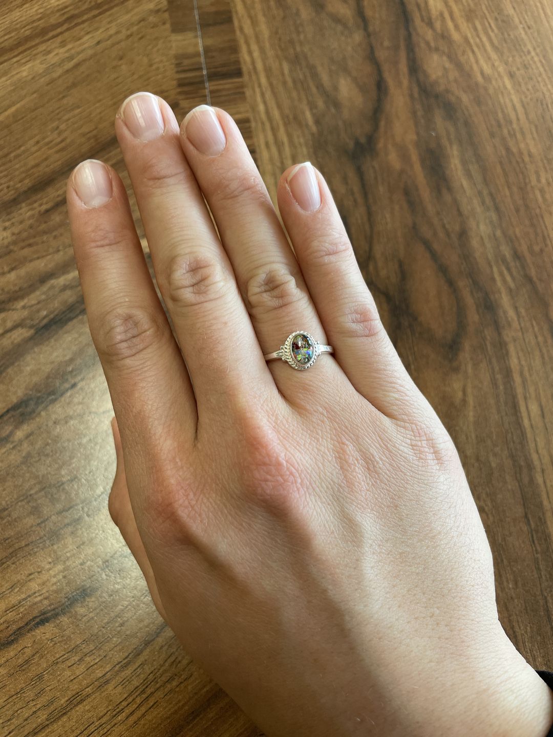 Customer photo review of Braided Oval Ring with Cremation Ashes