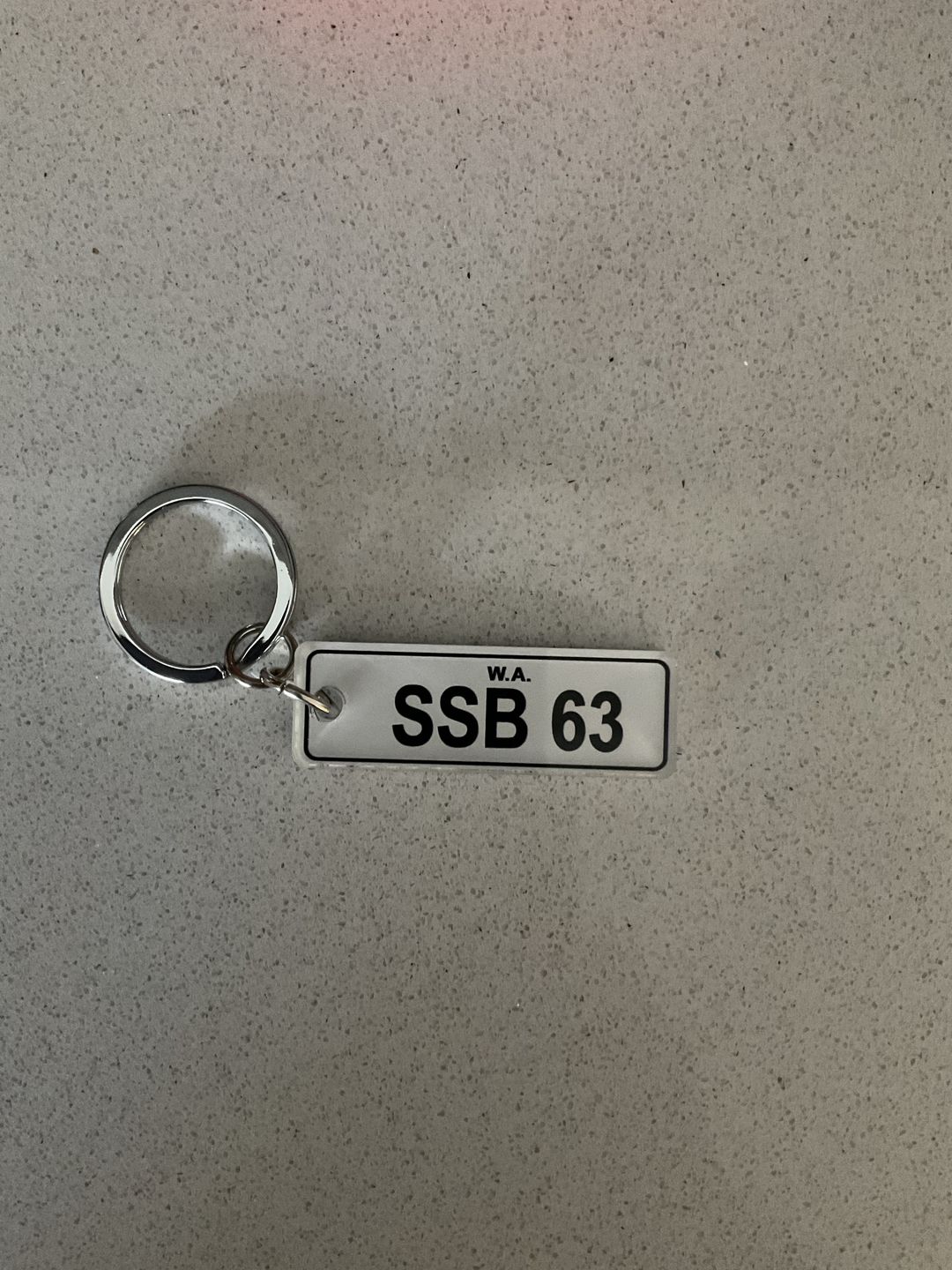 Customer photo review of WA Colour (Acrylic Style) Licence Plate Custom Keychain