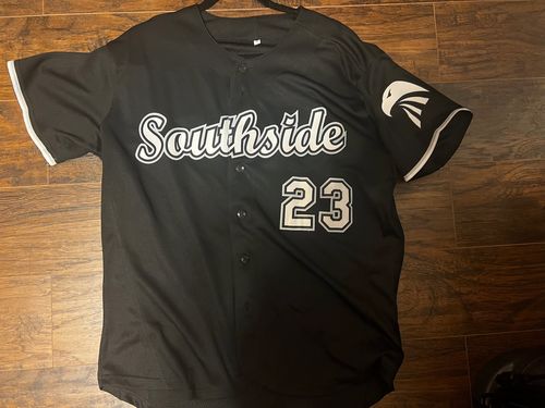 Customer photo review of Custom Black White-Gray Baseball Jersey
